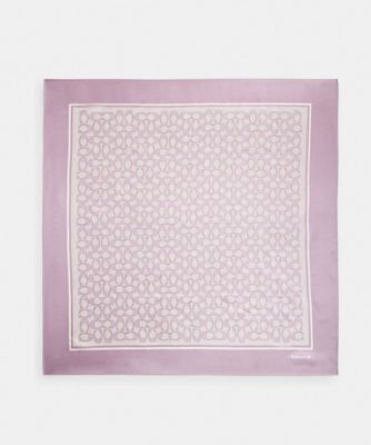 ＜COACH＞ヴィンテージ　シグネチャー　プリント　シルク　スクエア　スカーフ